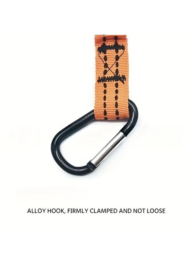 Orange Heavy Duty Tool Lanyard Adjustable Safety Rope Carabiner Clip Tangle Free Design - Image 5